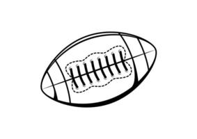 zwart en wit rugby bal clip art vector Aan wit achtergrond