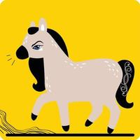 vector tekenfilm grappig paard rennen geïsoleerd Aan geel achtergrond