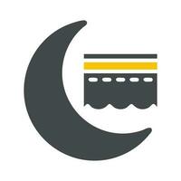 kaaba icoon solide grijs geel stijl Ramadan illustratie vector element en symbool perfect.