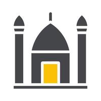moskee icoon solide grijs geel stijl Ramadan illustratie vector element en symbool perfect.