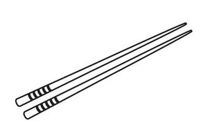 vector illustratie van eetstokjes Chinese sushi. Japan houten bamboe stok.