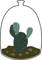 groen cactus pot huis tuin botanisch kamerplant vector