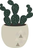 groen cactus pot huis tuin botanisch kamerplant vector