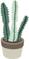 groen cactus pot huis tuin botanisch kamerplant vector