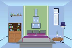 modern slaapkamer interieur vector illustratie