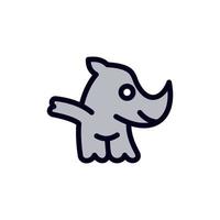 dier neushoorn grappig schattig modern logo vector