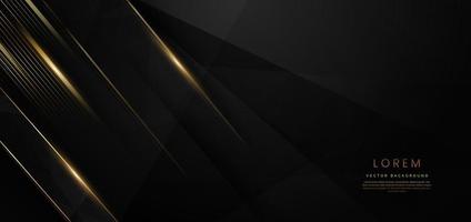 abstract elegant zwart achtergrond met gouden lijn en verlichting effect fonkeling. luxe sjabloon prijs ontwerp. vector