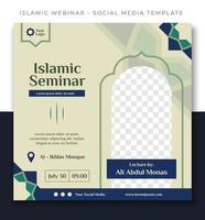 groen Ramadan Islamitisch sociaal media post sjabloon ontwerp, webinar Promotie banier vector