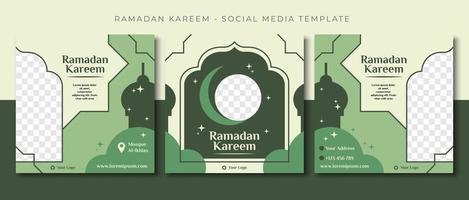 groen Ramadan Islamitisch sociaal media post sjabloon ontwerp, evenement Promotie banier vector
