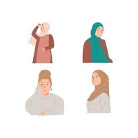 verzameling van illustraties van hijab Dames vector