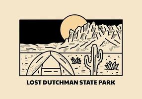 camping Aan verloren Nederlander staat park in de bijgeloof bergen in Arizona vector