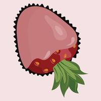 rijp aardbeien in chocola glazuur. fondue nagerecht. naadloos patroon. vector illustratie.