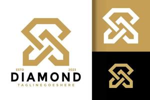 brief een diamant logo vector icoon illustratie