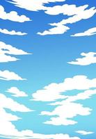 blauwe hemelachtergrond met witte wolken. vector