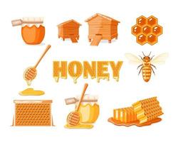 reeks van elementen van de honing concept vector