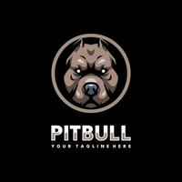 pitbull hond hoofd logo ontwerp vector