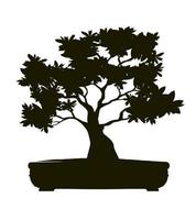 vorm van boom met bladeren. vector schets illustratie van bonsai.