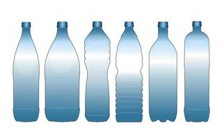 tekeningen van water flessen. reeks vector pictogrammen.