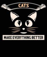 katten maken alles beter t-shirt ontwerp. vector