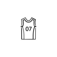 basketbal Jersey lijn stijl icoon ontwerp vector