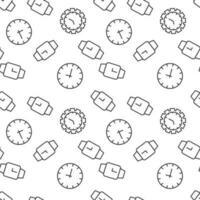 naadloos vector monochroom patroon van klok en polshorloge voor dekt, winkels, wikkels, plaatsen, apps