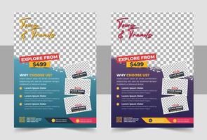 reizen poster of folder ontwerp lay-out, vakantie reizen brochure folder ontwerp vector