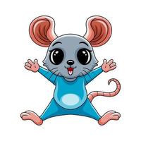 schattig baby muis golvend hand- vector