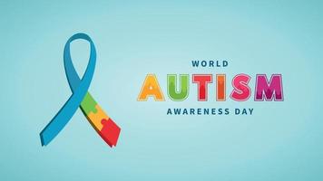 wereld autisme bewustzijn dag banier achtergrond illustratie vector sjabloon