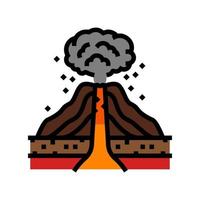 explosief uitbarsting lava kleur icoon vector illustratie
