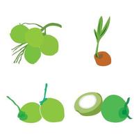 kokosnoot fruit icoon vector