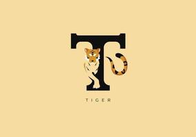 tijger t monogram, vector logo