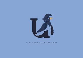 paraplu vogel monogram, vector logo