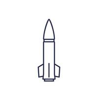 ballistisch raket icoon Aan wit, lijn vector