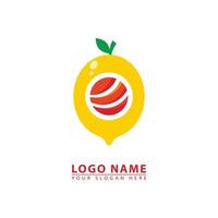 sushi en citroen combinatie vector logo icoon.