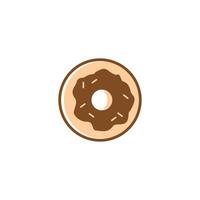 tekenfilm romig chocola glazuur zoet donut bakkerij vector