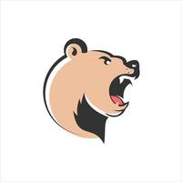 tekenfilm bruin beer hoofd brullen dier illustratie vector