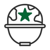 helm icoon duotoon stijl grijs groen kleur leger illustratie vector leger element en symbool perfect.