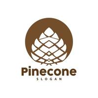 pijnboom ijshoorntje logo, elegant luxe pijnboom gemakkelijk ontwerp, boom eikel- icoon vector, Product merk illustratie vector