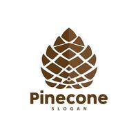 pijnboom ijshoorntje logo, elegant luxe pijnboom gemakkelijk ontwerp, boom eikel- icoon vector, Product merk illustratie vector