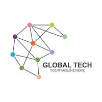 globaal technologie logo icoon vector illustratie ontwerp