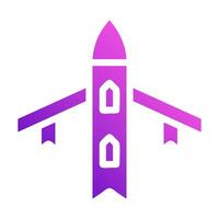 vliegtuig icoon solide stijl helling Purper roze kleur leger illustratie vector leger element en symbool perfect.