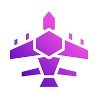 vliegtuig icoon solide stijl helling Purper roze kleur leger illustratie vector leger element en symbool perfect.