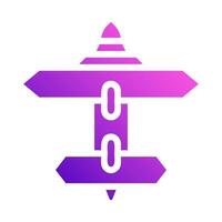 vliegtuig icoon solide stijl helling Purper roze kleur leger illustratie vector leger element en symbool perfect.