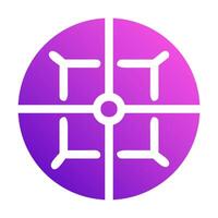 doelwit icoon solide stijl helling Purper roze kleur leger illustratie vector leger element en symbool perfect.