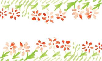 een groen grens met kleurrijk bloemen en groen bladeren. waterverf bloemen achtergrond ontwerp vector