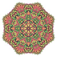 vector hand- getrokken tekening mandala ontwerp. etnisch zomer tekening medaillon met kleurrijk ornament.