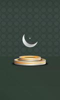 Islamitisch Ramadan achtergrond met Islamitisch ornament en 3d groen podium bespotten omhoog illustratie eps 10 vector