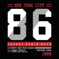 New York City stedelijke kleding typografieontwerp vector