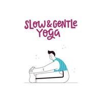 yoga man met inspirerende belettering vectorillustratie vector