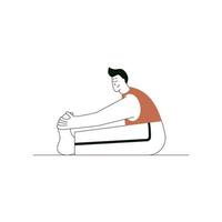 minimalistische yoga man vectorillustratie vector